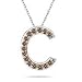 Initial Pendant - 0.30 Ct Brown Diamond \'C\' Initial Pendant