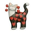 WhimsiClay Midnight Love Fancy Feline Lapel or Brooch Pin