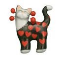 WhimsiClay Midnight Love Fancy Feline Lapel or Brooch Pin