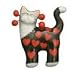 WhimsiClay Midnight Love Fancy Feline Lapel or Brooch Pin Image