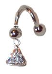 Twisty with clear crystal gemstone set in Sterling Silver