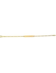 14K Yellow Gold Bracelet Youth 6" Rectangle I.D. Figaro Brac
