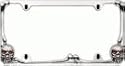 Skull and Crossbones License Plate Frame (Chrome Metal)