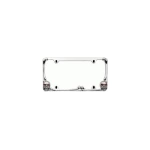 Skull and Crossbones License Plate Frame (Chrome Metal)