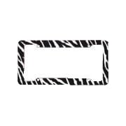 Zebra Stripes License Plate Frame (Made of Plastic)