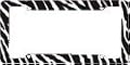 Zebra Stripes License Plate Frame (Made of Plastic)