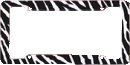 Zebra Stripes License Plate Frame (Made of Plastic)