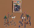 DELUXE CIVIL WAR TOY SOLDIERS PLAY SET - THE UNION v. CONFEDERATE ARMIES - SOLDIERS - CANNONS - FLAGS & MORE ** FACTORY SEALED ** images