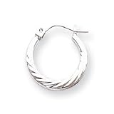 14k White Gold Sm. Swirl Hoop Earrings SE886