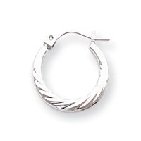 14k White Gold Sm. Swirl Hoop Earrings SE886