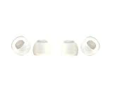 2 pair, Size Medium CLEAR - Regular density silicone, replacement ear cushions for ear-canal fitting earphones earbuds