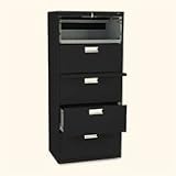HON 675LP - 600 Series Five-Drawer Lateral File, 30w x19-1/4d, Black