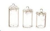 Dollhouse Miniature Set of 3 Glass Cannisters with Lids
