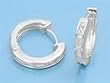 CZ Huggie Earrings - Size: 20mm x 4mm