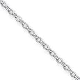 Sterling Silver 3mm Fancy Rolo Chain Necklace - 30 Inch - Lobster Claw