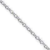 Sterling Silver 3mm Fancy Rolo Chain Necklace - 30 Inch - Lobster Claw - JewelryWeb
