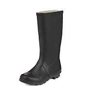 Panelled Block Heel Welly Boots