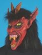 Rote grusel Beezebubmaske Maske Teufel Beezebub Teufelsmaske Halloween Horror Schrecken Alptraum Nightmare Vollmaske mit H�rnern