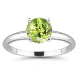 0.27 Cts Peridot Solitaire Ring in Silver