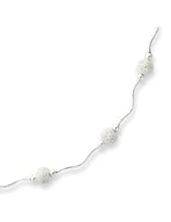 Sterling Silver Laser Beaded Necklace - 16 Inch