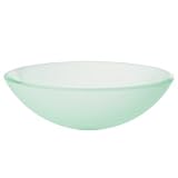 Decolav 1000T-WH 17-Inch Round Tempered Frosted Glass Vessel, White