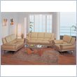 Global Furniture USA Edwards Beige 2-Piece Leather Sofa Living Room Set