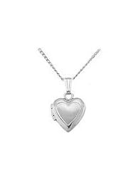 Baby Jewelry - Sterling Silver 13-in Rope Chain Heart Locket Necklace
