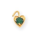 14k May Birthstone Heart Charm