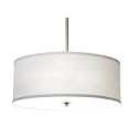 Modern Three-Light Drum Pendant with White Shade from Destination Lighting