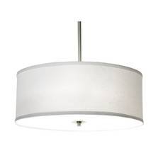 Modern Three-Light Drum Pendant with White Shade from Destination Lighting