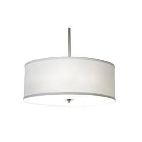 Modern Three-Light Drum Pendant with White Shade from Destination Lighting