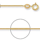 Image of Jewelco London 9 carat Yellow gold elegant Snake chain Necklace . Click Here for Dimensions and Weights.