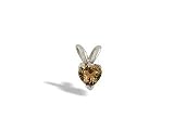 14K White Gold Genuine Heart Smoky Quartz Pendant