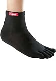 Injinji Tetratsok Perfomance Series CoolMax Mini Crew Toesox Socks (Medium, Black)