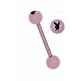 Glow in the Dark Playboy tongue ring in pink by 