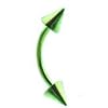 Piercing arcade titane SPIKE " vert " a pointe 1.2x8mmx4mm