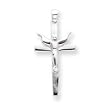 Sterling Silver Crucifix Pendant with 20 Inch Sterling Silver Chain