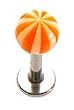 Surgical Steel Ball UV Orange Labret Sold as a Pair