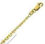 14k Yellow Gold 16 Inch X 1.9 mm Cable Chain Necklace