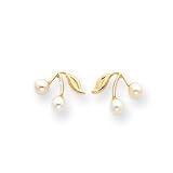 Sardelli - 14k Gold Cultured Pearls with Leaf Post Earrings