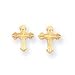Sardelli - 14kt Polished Gold Fancy Etched Design Cross Post Earrings