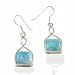 Rectangular Twist Larimar Earrings