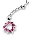 Metal Chain With Pink Crystal Garland Cell Phone Charm for Audiovox utstarcom cell phone