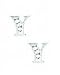 14k White 1.5 mm Round CZ Initial Y Friction-Back Earrings