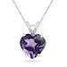 0.40 Cts of 5 mm AA Heart Amethyst Solitaire Pendant in 14K White Gold