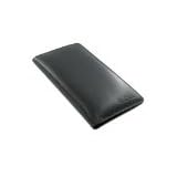 Genuine Cowhide Leather Checkbook Holder 3.25" x 6.5" Black Wallet ~ Gem Avenue