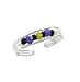 Toe Ring - Sterling Silver Black/Blue/Green Beaded Toe Ring