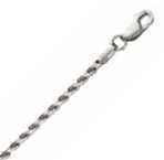 14k White Gold 16 Inch X 2.3 mm Rope Chain Necklace
