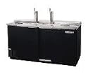 59 in Draft Beer Cooler, 3 Keg, Black, 2 Slide Back Lids