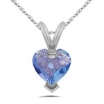 Tanzanite Heart Shaped Pendant in 14K Gold